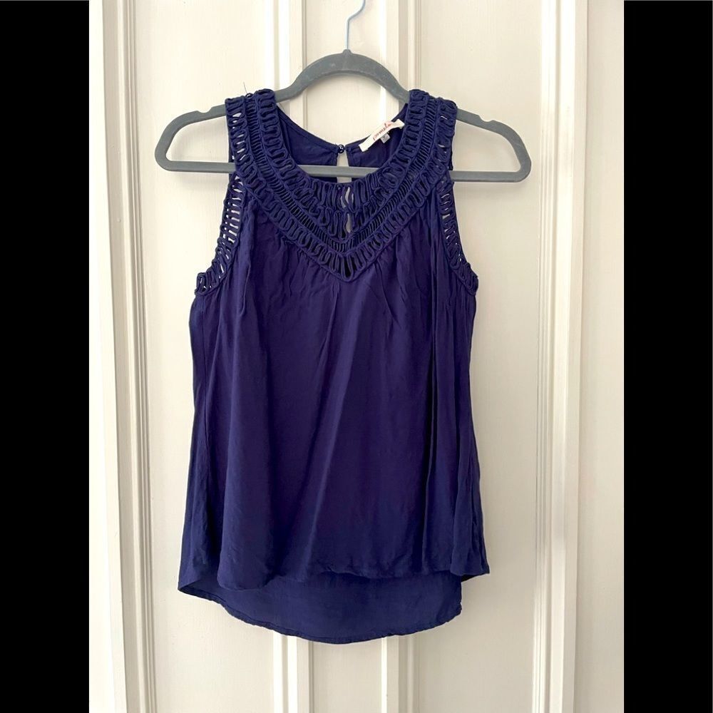 Pomelo navy crochet tank M